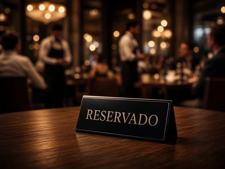 Mesa reservada en un restaurante mientras los clientes esperan